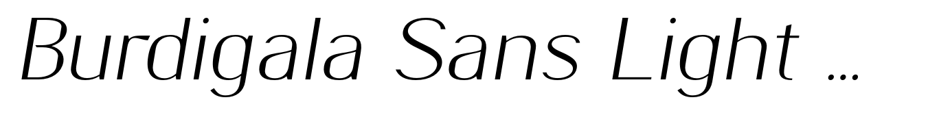 Burdigala Sans Light Semi Expanded Italic